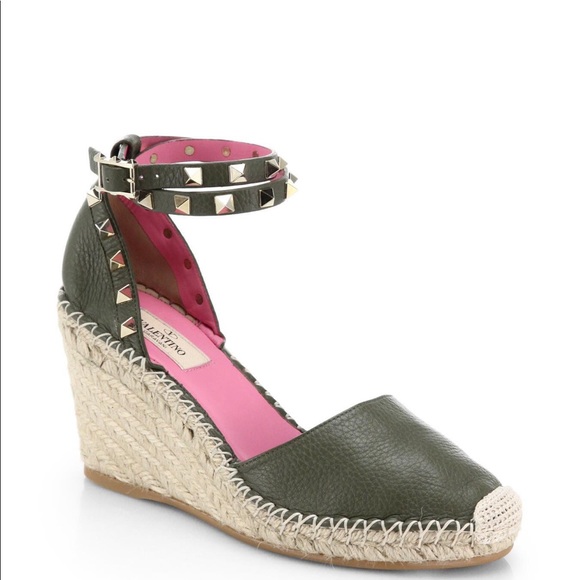 Valentino Rockstud Espadrille Wedges - Picture 2 of 8